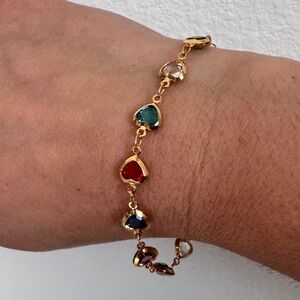 Elegant Multicolor Heart Bracelet
